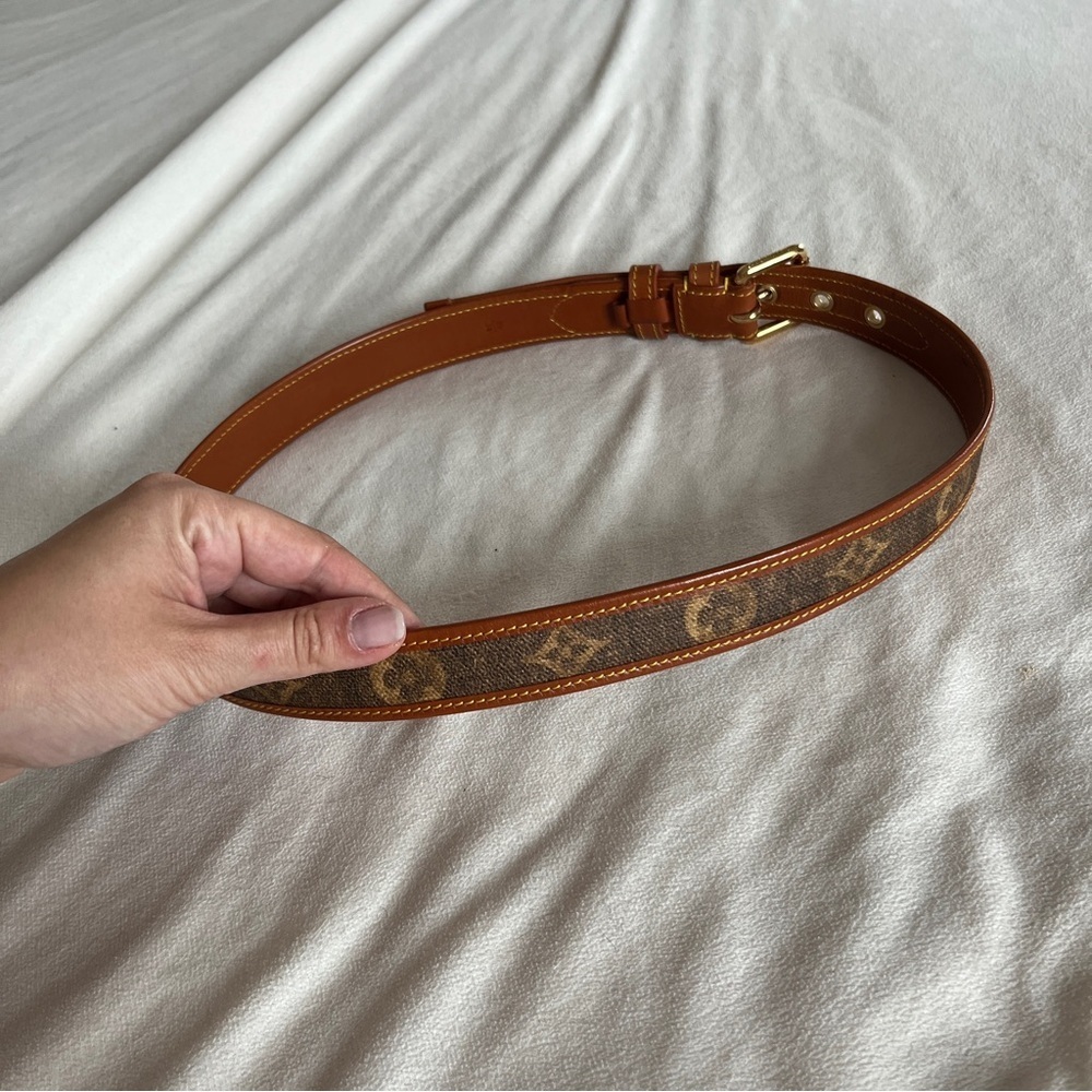 Louis Vuitton Echarpe Tan Leather Logo Belt 85 cm 34” - Picture 8 of 11